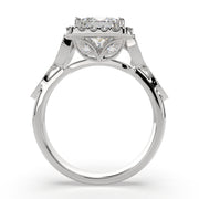 3.35 Carat VS1 D Lab Grown Diamond Halo Pave Princess Ring